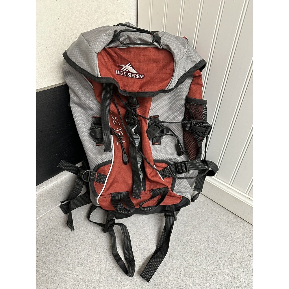High Sierra Hiking Backpack Trek 25+ Orange Gray Outdoor Climbing Bag